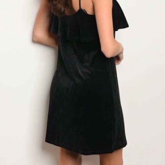 Velvet Mini Ruffle Dress - Picture 7 of 11